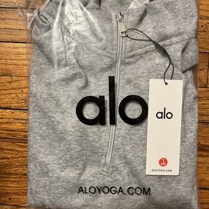 ALO Yoga Heather Gray Quarter Zip Pullover Size M NWT Athleisure